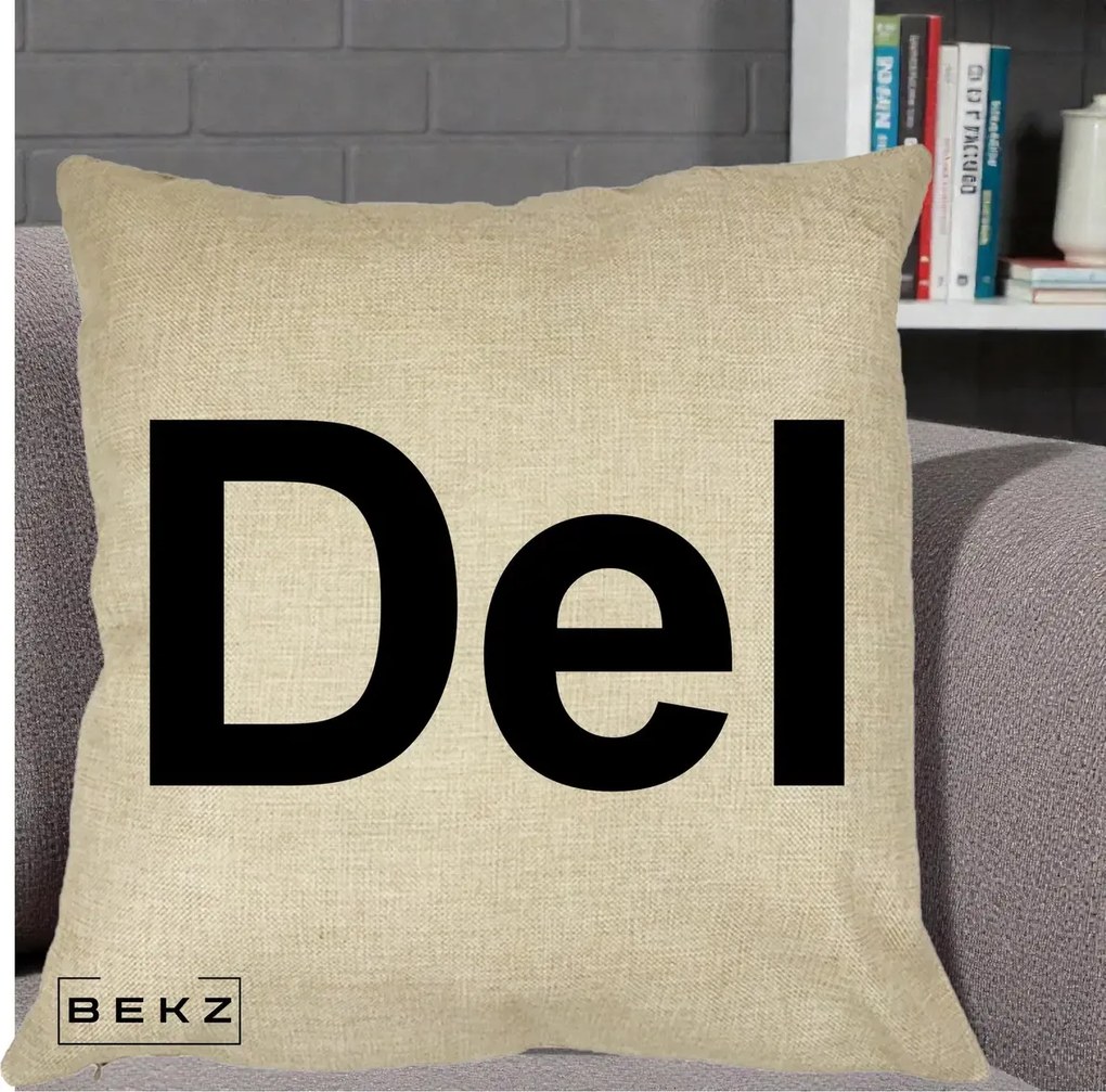 Perna Personalizata Tasta Del Tipografie Bold, 40x40 cm, Crem, Husa Detasabila, Perna Inclusa, BEKZ®