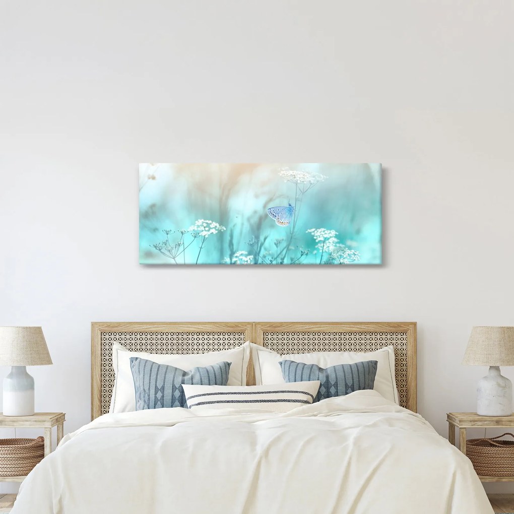 Tablou - Fluture în albastru (120x50 cm)