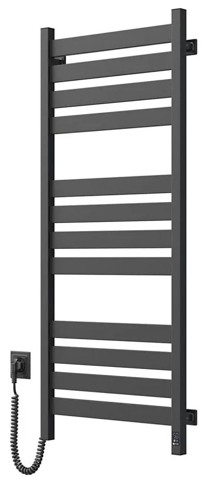 Radiator de baie tip scară LARGO cu termostat 541W/230V 120,6 cm IP44 negru stânga