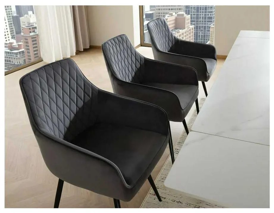 Scaun de bucătărie Alcano Velvet, gri