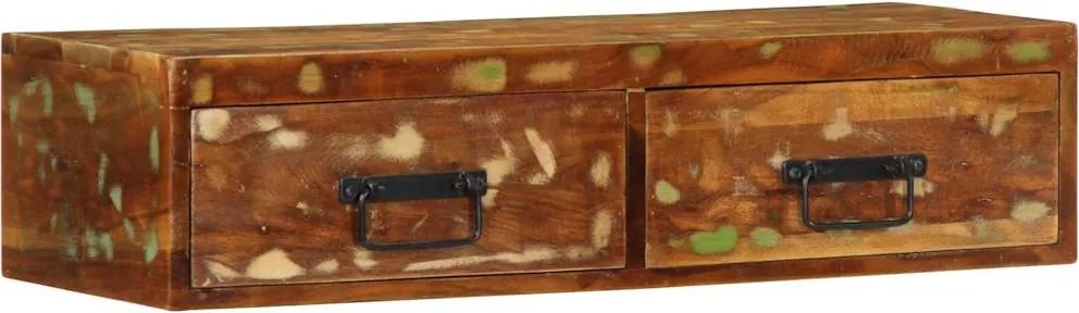 vidaXL Dulap TV montat pe perete 80x30x19 cm, lemn masiv reciclat