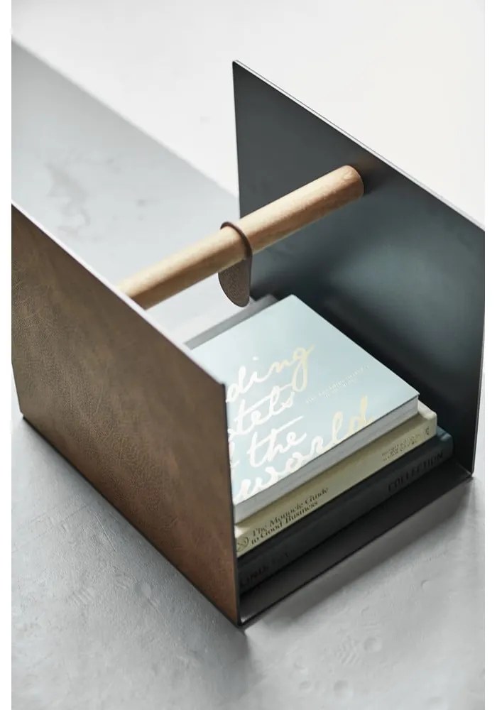 Cutie de depozitare neagră/în culoare naturală din metal și din piele ecologică decorativă 32x38x31 cm Bull – LIND DNA