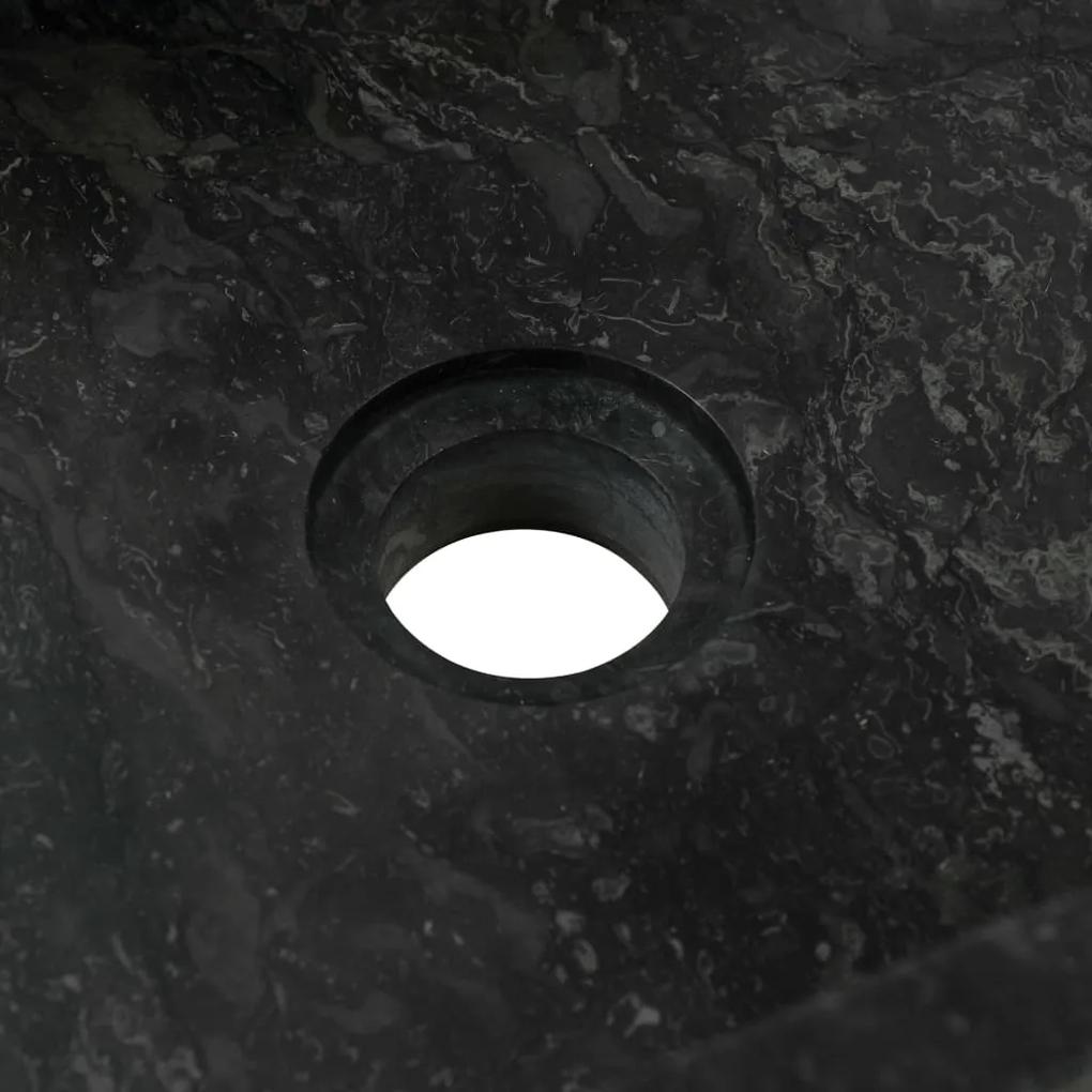Masuta toaleta lemn masiv de tec, cu chiuvete marmura, negru Negru, 132 x 45 x 75 cm