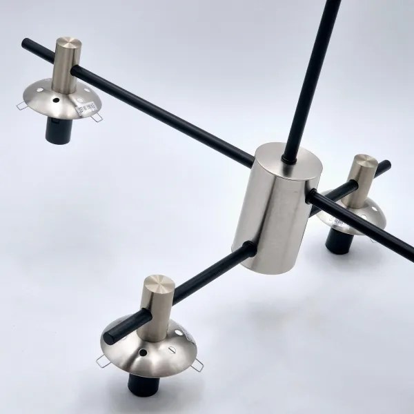 Lustră pe tijă LILOU 4xE14/5W/230V crom mat/fumuriu