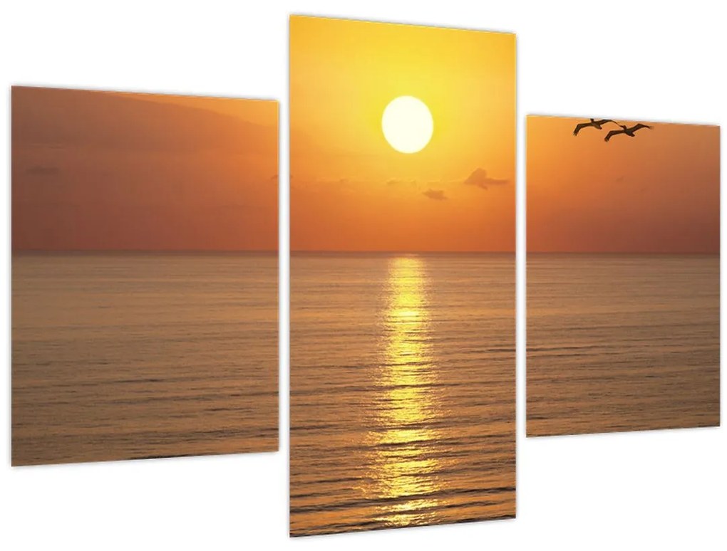 Tablou - Apus de soare peste ocean (90x60 cm)