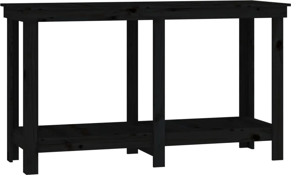 vidaXL Banc de lucru, negru, 140x50x80 cm, lemn masiv pin