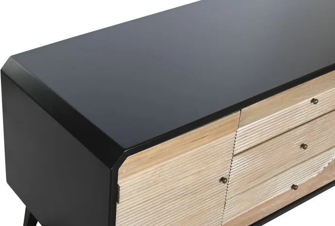 Comoda TV natur si neagra , din lemn „Rustic Charm”