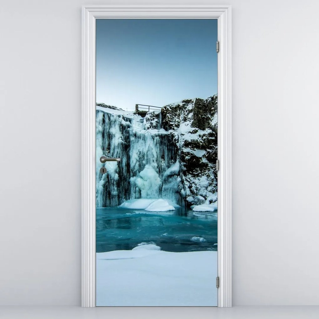 Fototapet pentru ușă - Cascadă înghețată (95x205cm)