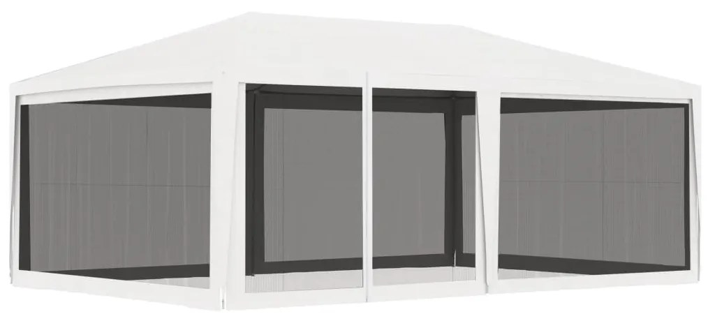 vidaXL Cort de petrecere cu 4 pereți din plasă, alb, 4 x 6 m