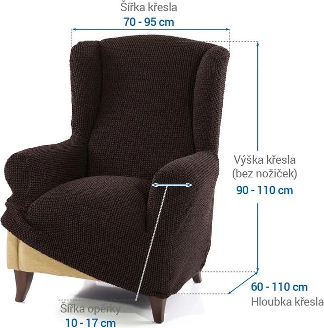 Nueva Textura Huse care se întind foarte bine NIAGARA ciocolatei fotoliu clasic (l. 70 - 95 cm)