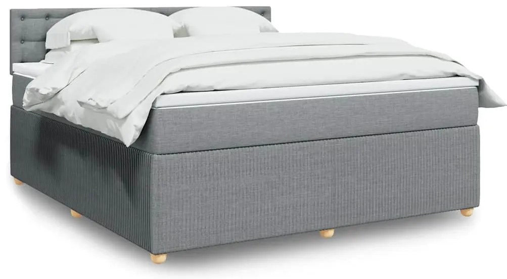 vidaXL Pat continental, gri deschis, 180x200 cm, material textil
