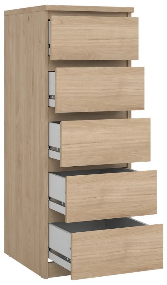 Comodă în culoare naturală cu aspect de lemn de stejar 40x111x50 cm Naia – Tvilum