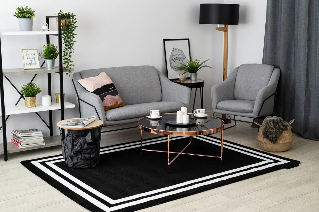 Covor HAMPTON cadru negru - SECUNDAR-COTATI PRODUSUL