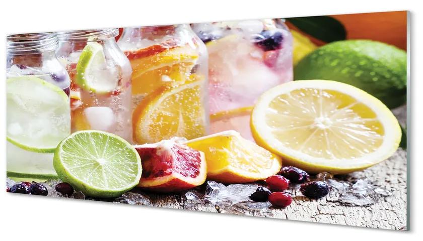 Tablouri acrilice Borcanele de fructe cocktail de gheață