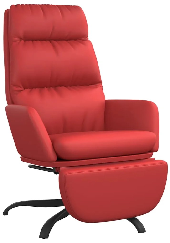 3097546 vidaXL Scaun de relaxare cu taburet, roșu vin, piele ecologică