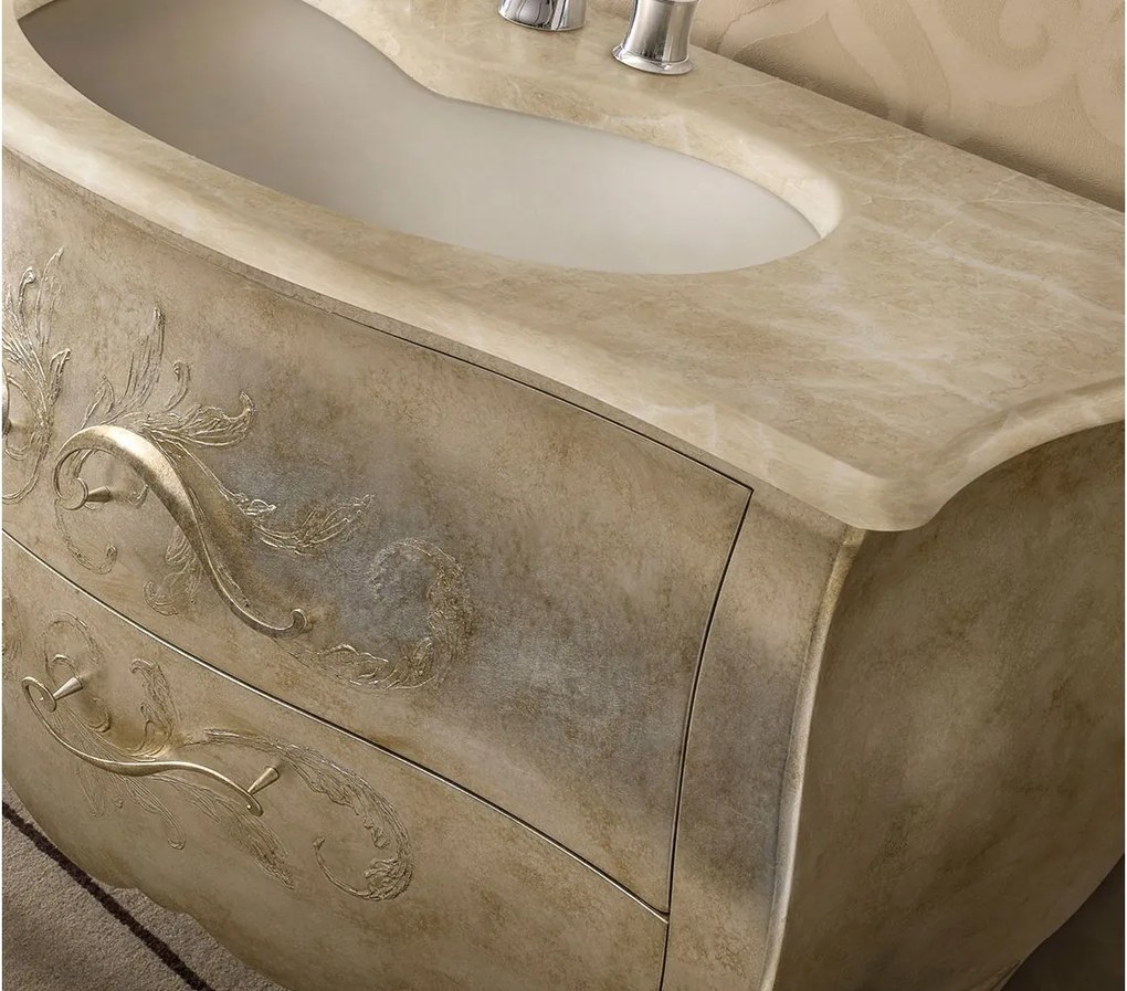Comodă lemn masiv baie Tiffany din pentru lavoar –, 106 × 50 × 83 cm