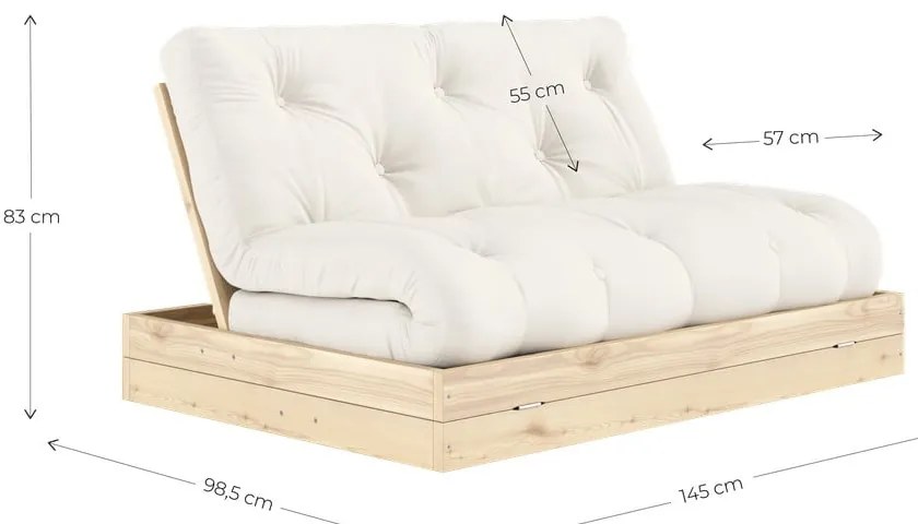 Canapea bej extensibilă 145 cm Flip – Karup Design