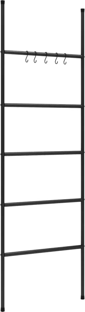vidaXL Scară pentru suport de prosoape cu 5 niveluri, negru, 58x175 cm, fier