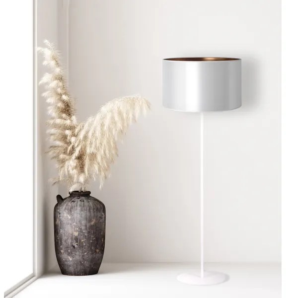 Lampadar Duolla CANNES 1xE27/15W/230V d. 45 cm argintiu/cupru/alb