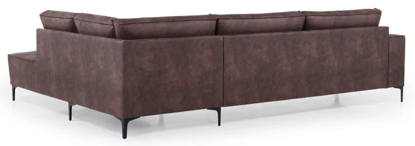 Colțar maro cu tapițerie din imitație de piele (colț pe partea dreaptă) Copenhagen – Scandic