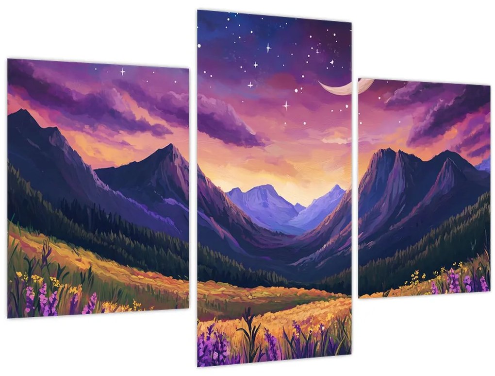 Tablou - Peisaj violet (90x60 cm)