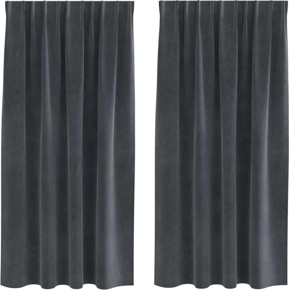 vidaXL Perdele opace 2 pcs Gri deschis 140 x 175 cm Catifea