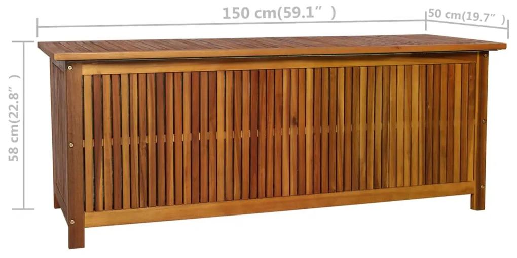 Lada de depozitare gradina, 150x50x58 cm, lemn masiv de acacia