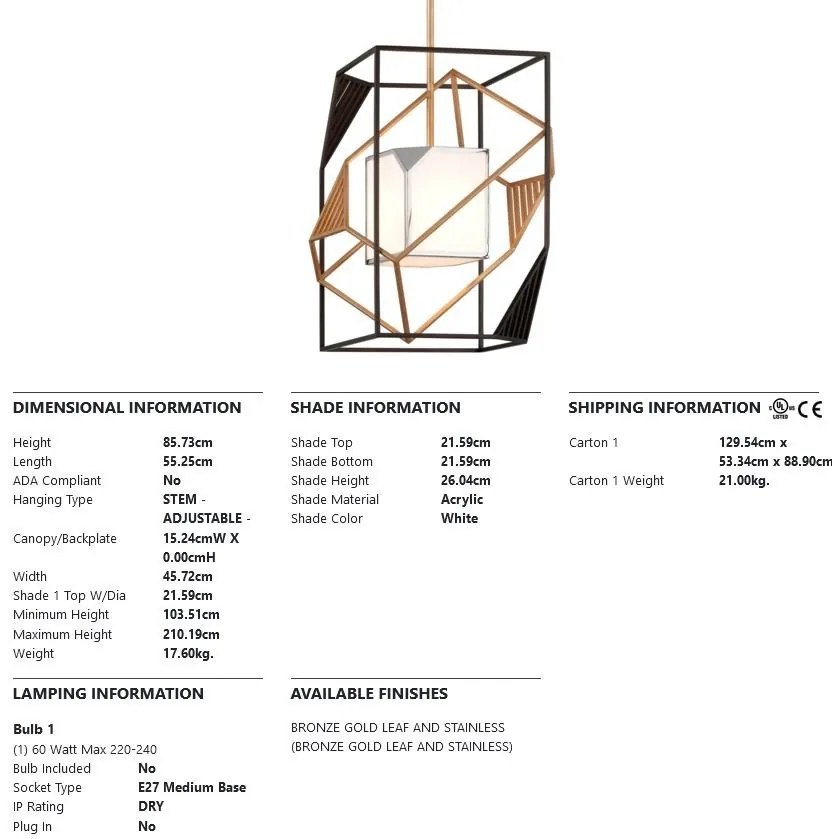 Pendul design modern CUBIST