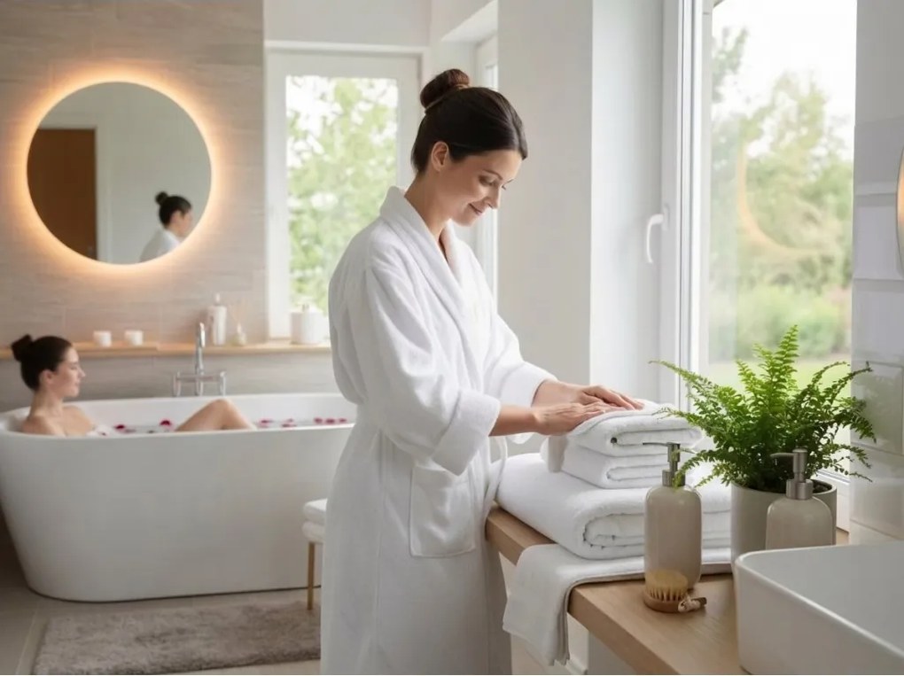 Prosop MONEA 50x100 cm alb, 100% bumbac