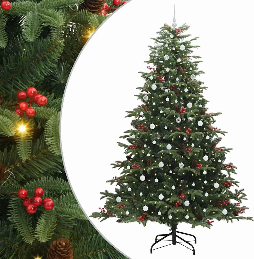 vidaXL Brad de Crăciun artificial Verde 240 cm PVC și metal și plastic