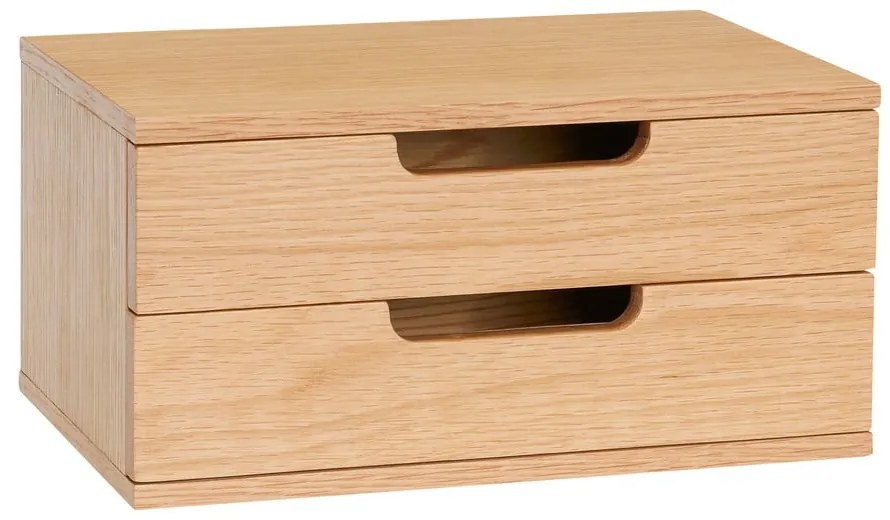 Noptieră în culoare naturală suspendată/cu rafturi cu aspect de lemn de stejar AtHand – Hübsch