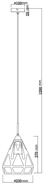 Lustră pe cablu Globo 15889H HASSAN 1xE27/40W/230V