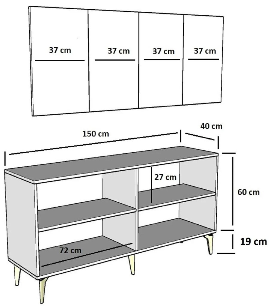 Dulap Lideke 1 (alb + auriu) . 1093409