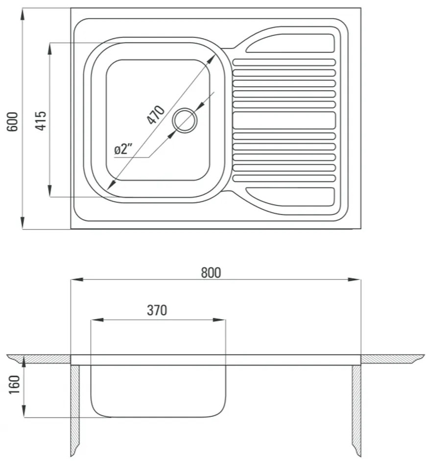 Chiuveta bucatarie inox cu picurator crom leinen Deante Tango 111 LEINEN