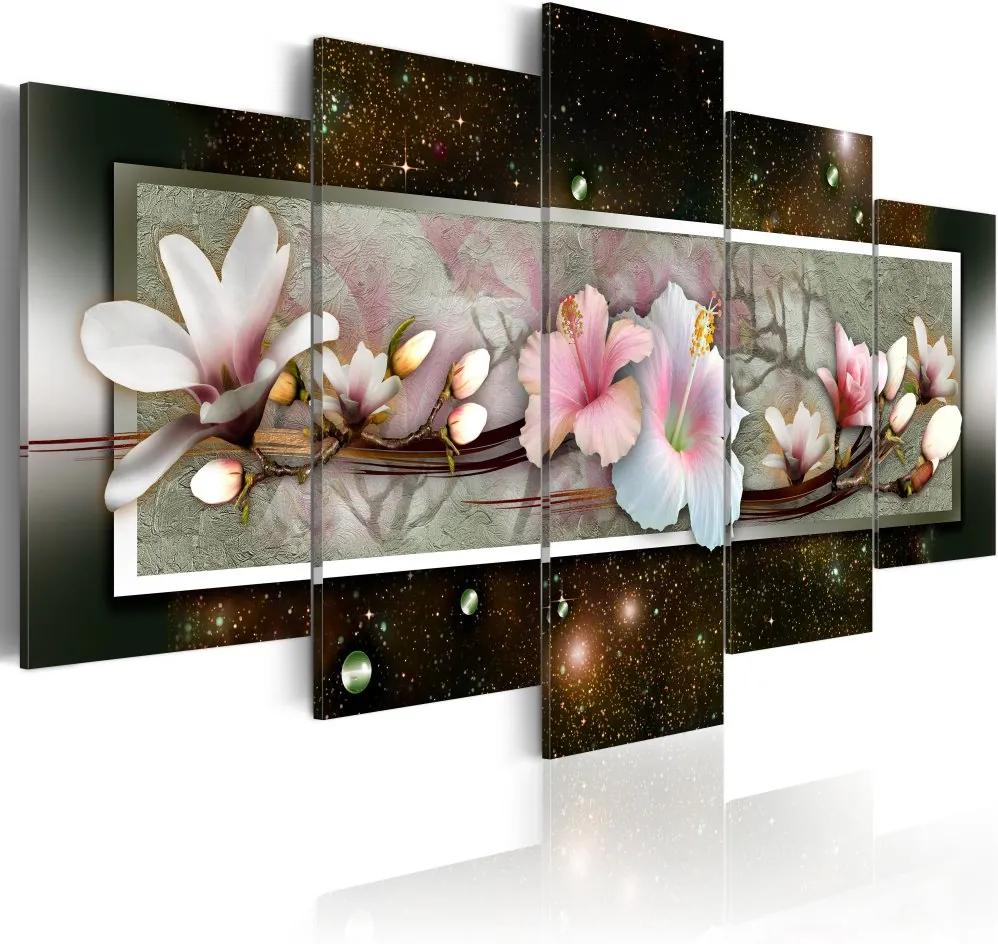 Tablou Bimago - hibiscus - abstract pattern 200x100 cm