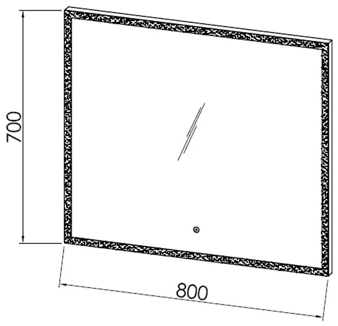 Oglinda dreptunghiulara, Kolpasan, Drava, cu iluminare LED, 80 x 70 cm