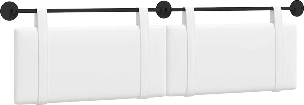 vidaXL Cap de pat suspendat Pe perete Alb 190 x 55 x 5 cm țesătură