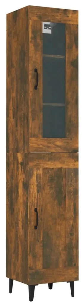 3115433 vidaXL Dulap înalt, stejar fumuriu, 34,5x34x180 cm, lemn prelucrat