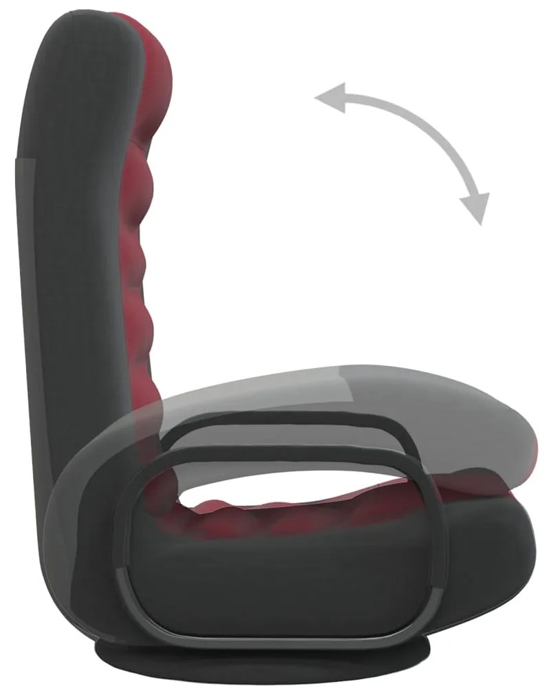 Scaun de podea pivotant, negru si rosu vin, material textil 1, black and wine red