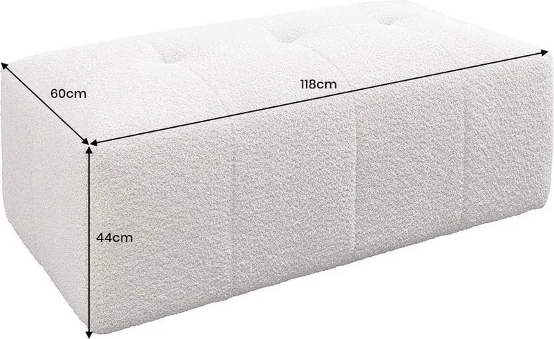 Taburetele/ Suport pentru picioare ROYAL 120cm boucle bej sampanie