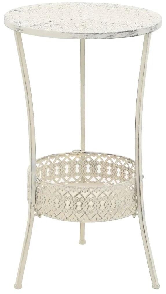 vidaXL Masă bistro în stil vintage rotundă, alb, 40x70 cm, metal