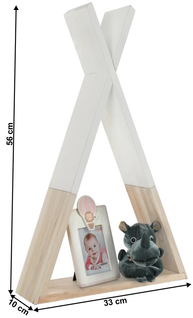 Raft pentru copii Cinderella (alb + natural). 1028668
