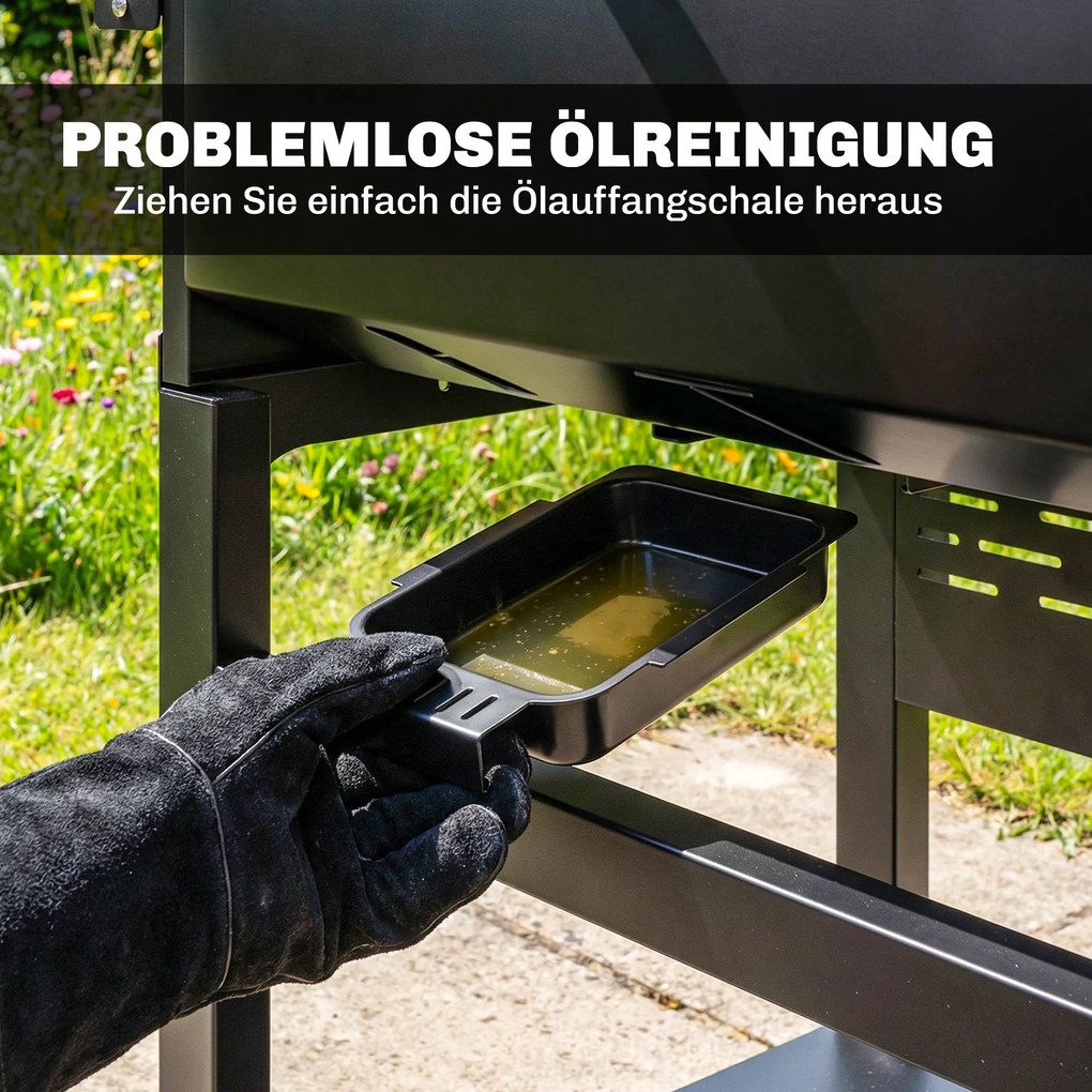 Outsunny Grătar pe gaz 9 KW 3 arzătoare Cărucior BBQ din oțel inoxidabil incl masă laterală rabatabilă suport pentru condimente raft inferior 6 cârlige | Aosom Romania