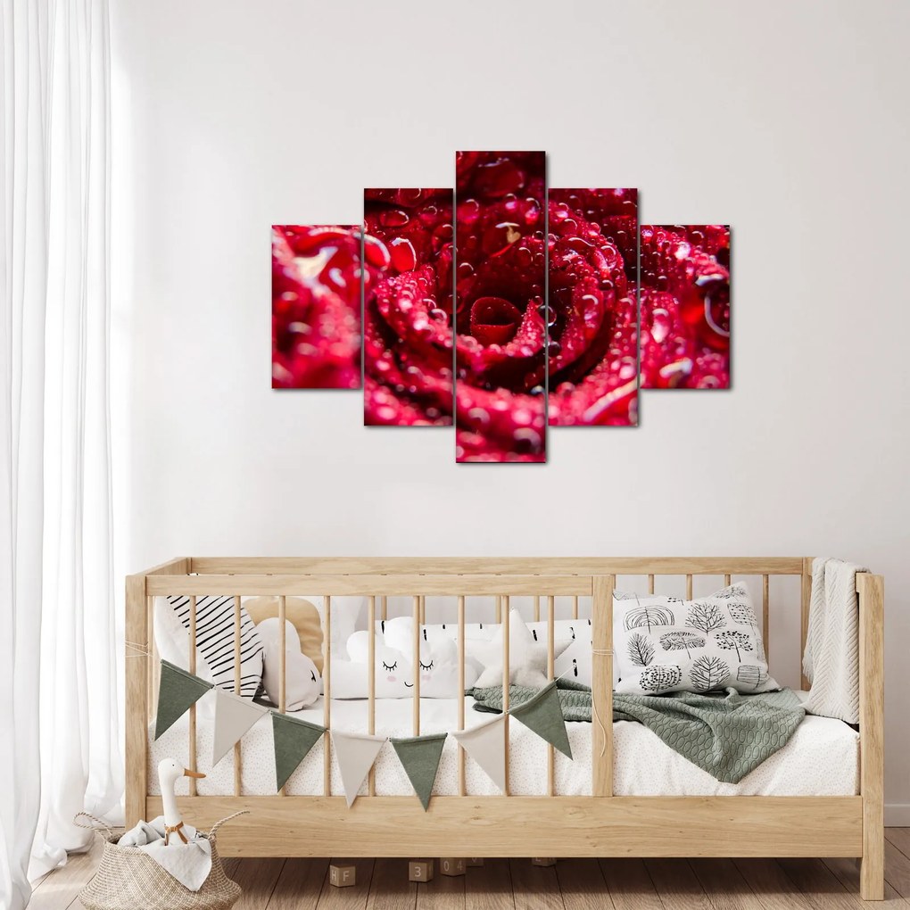 Tablou cu floarea trandafirului roșu (150x105 cm)