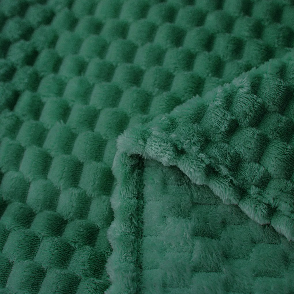 Patura microplus verde inchis CUBE 160x200 cm