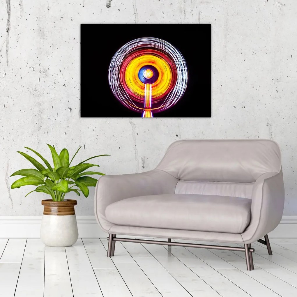Tablou cu lumini în cerc (70x50 cm)