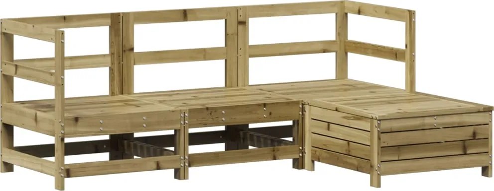 vidaXL Set canapele de grădină, 4 piese, lemn de pin tratat