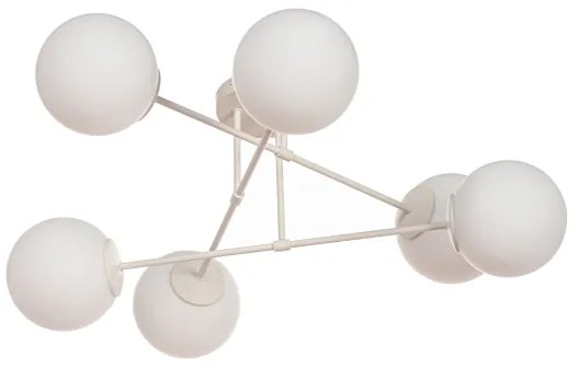 Lustră aplicată MOON, 6xE27/15W/230V, crem