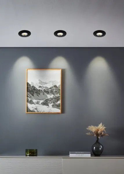 Eglo 300192 - Set 10 x spoturi LED încastrate GEDREZ LED/4,9W/230V Ø 9 cm, negru