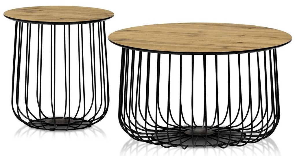 Set 2 măsuțe de cafea Adelantarla (stejar sălbatic). 1121138